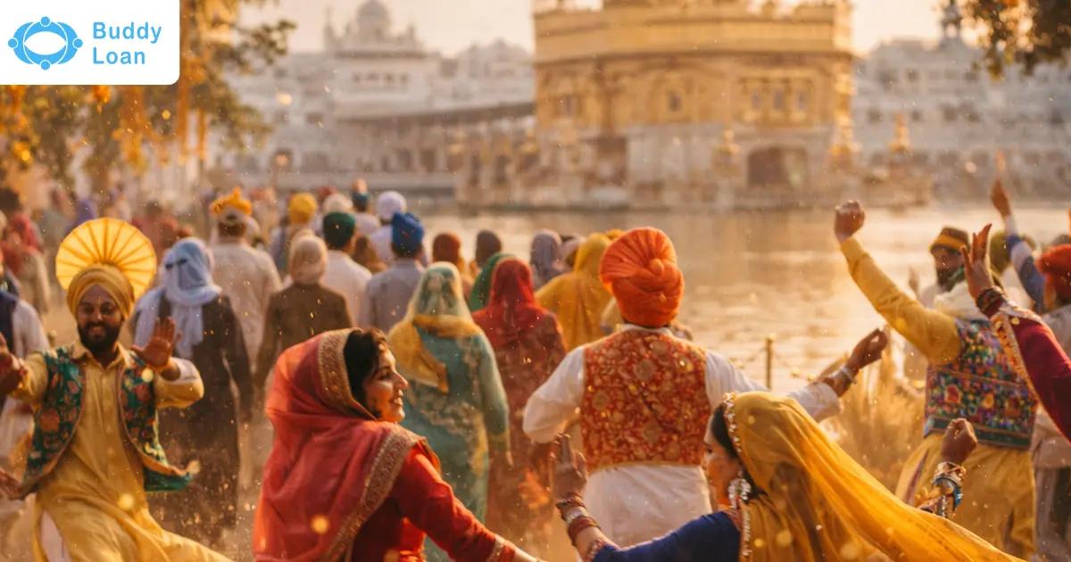 Vaisakhi 2026 celebration with Bhangra dance and Golden Temple
