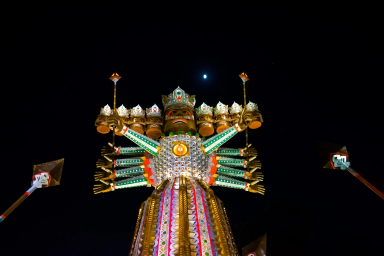 Colorful statue standing in a religion festival representing to dussehra festival