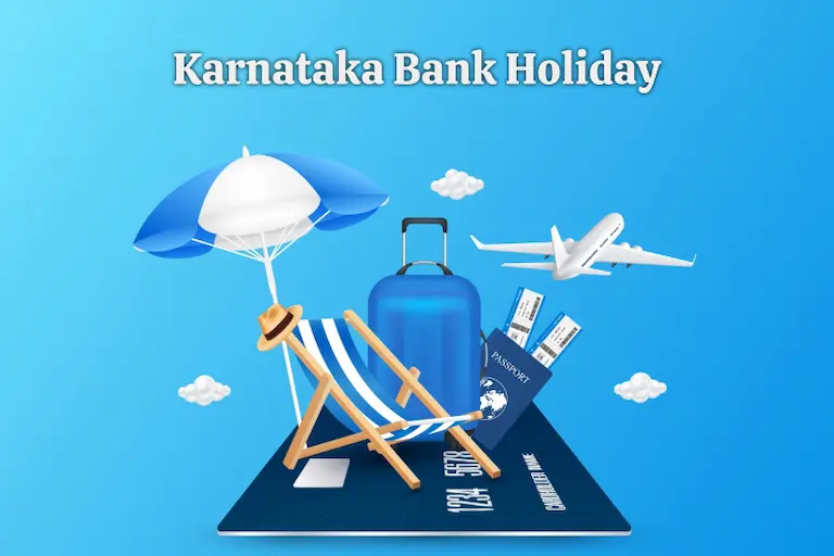Image of Karnataka Bank Holiday Calendar showing all public holidays with trips and luggages